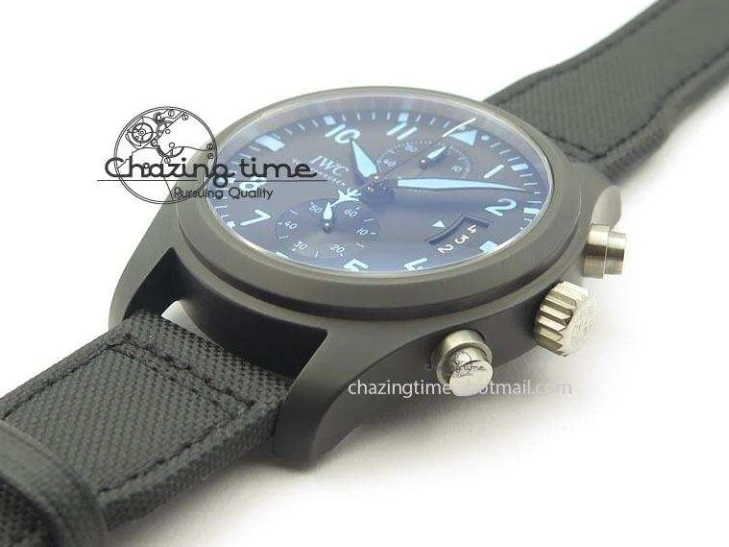 MIROTIME 0521 Pilot Chrono IW388003 Real Ceramic V6F 1:1 Best Edition On Black Nylon Strap A StreetReady 7284